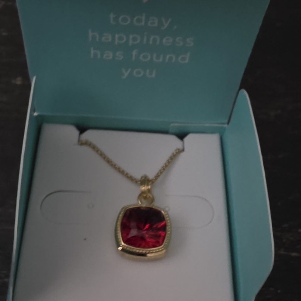 Origami Owl Necklace "Believe in Miracles" Red & Gold, holiday Scarlet Crystal